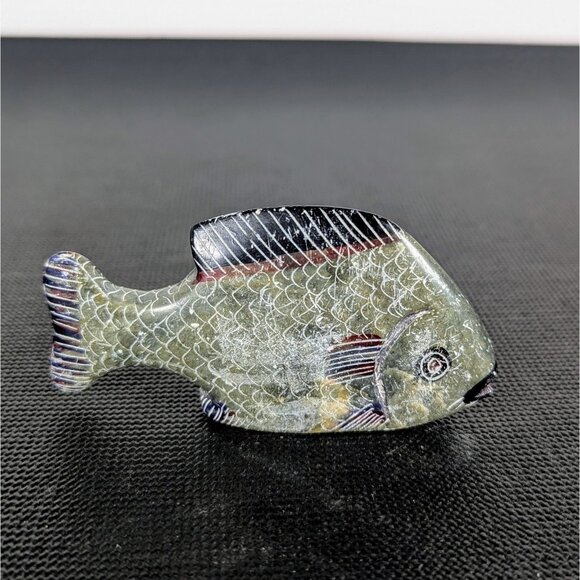 Hand Carved / Painted Small Fish Sculpture - Picture 1 of 4